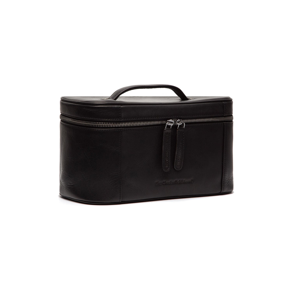 Limone Full-Grain Leather Toiletry Bag in Classic 100% Full-Grain Leather - Front Profile View &amp; Tailored Silhouette | Buy Online