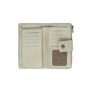 
Solid Antique Brass Hardware & Heavy-Duty Dual Zipper Detail on Fresno Кожаное портмоне