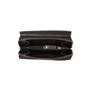 
Solid Antique Brass Hardware & Heavy-Duty Dual Zipper Detail on Salviano Кожаное портмоне