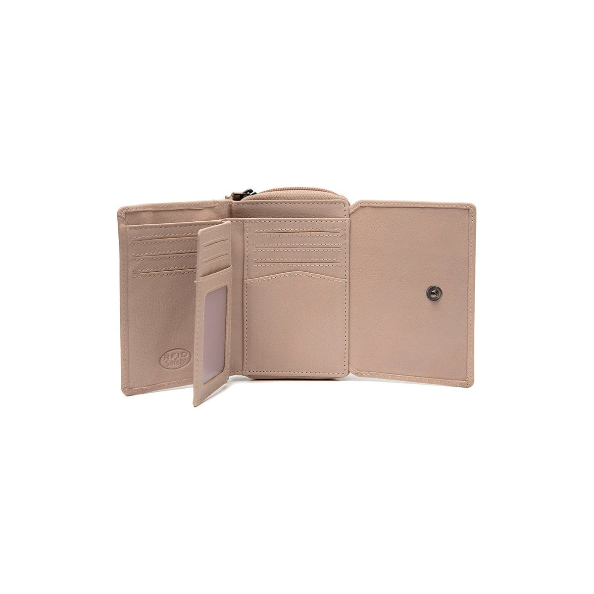 Zelan Full-Grain Leather Wallet - Structured Side Profile Showing Gusset Depth &amp; Expansion Capacity