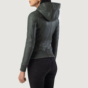 
Luna Hooded Кожаный бомбер для Женщин – alternate product view 5
