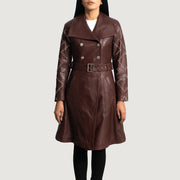 
Missoni Бордовый Кожаный тренчкот для Женщин in Maroon Sheepskin Leather - Вид спереди и приталенный силуэт | Купить в официальном онлайн-магазине